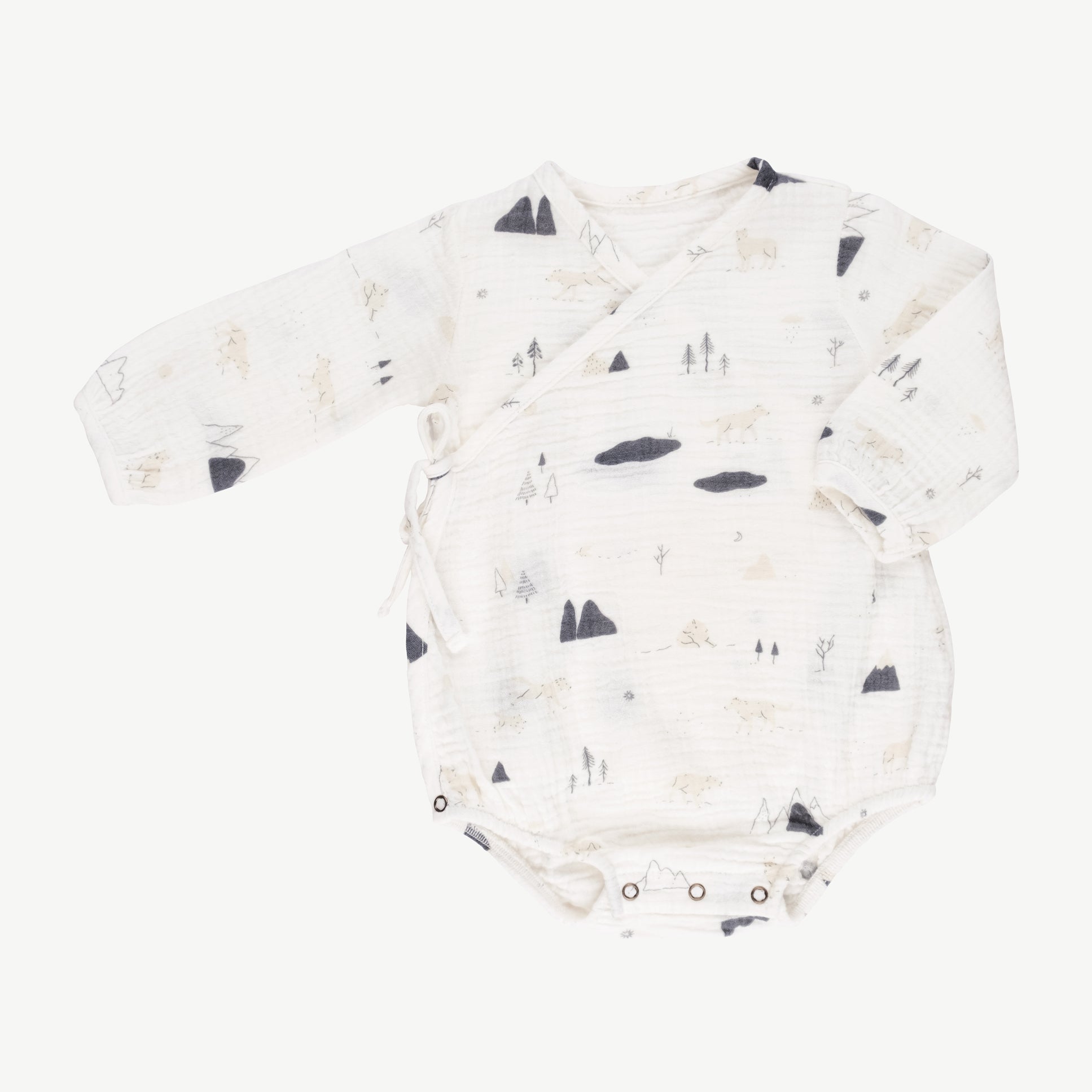 'guardian wolves' ivory kimono onesie