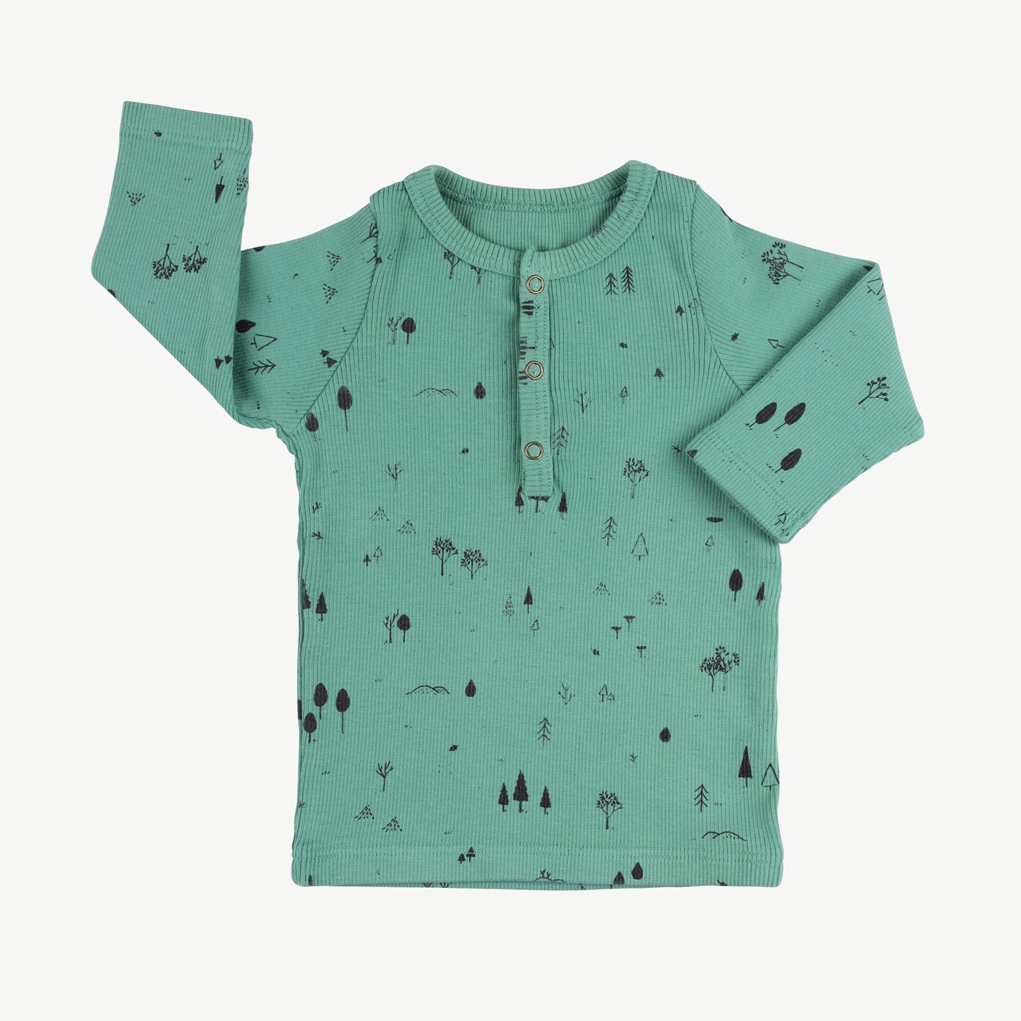 'the woods' malachite green rib henley top