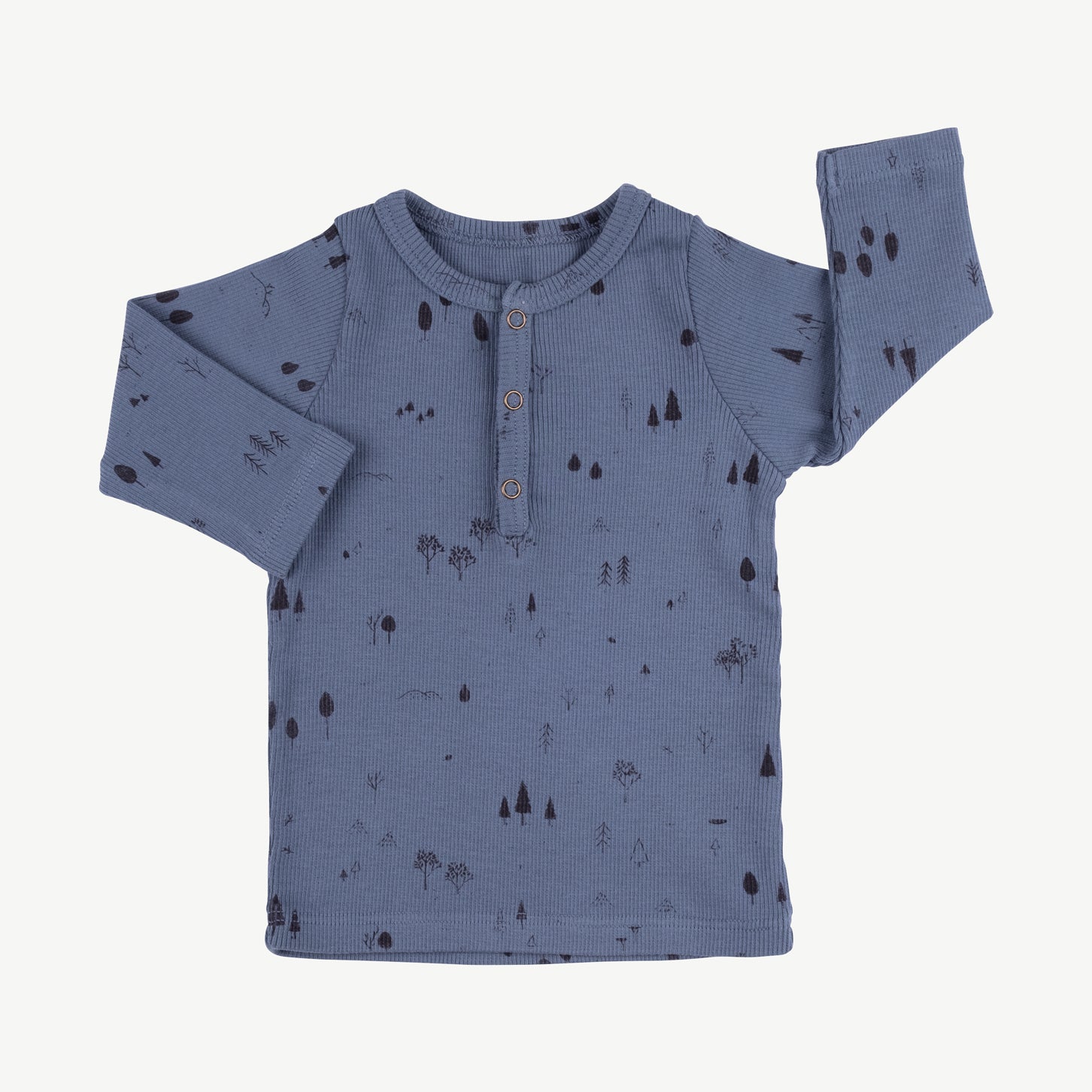 'the woods' blue mirage rib henley top