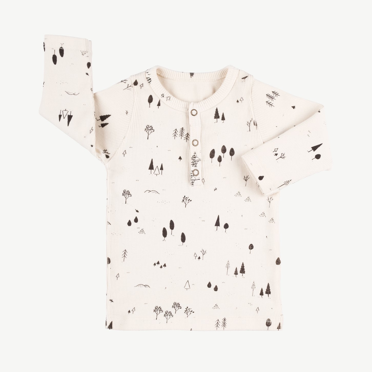 'the woods' ivory rib henley top