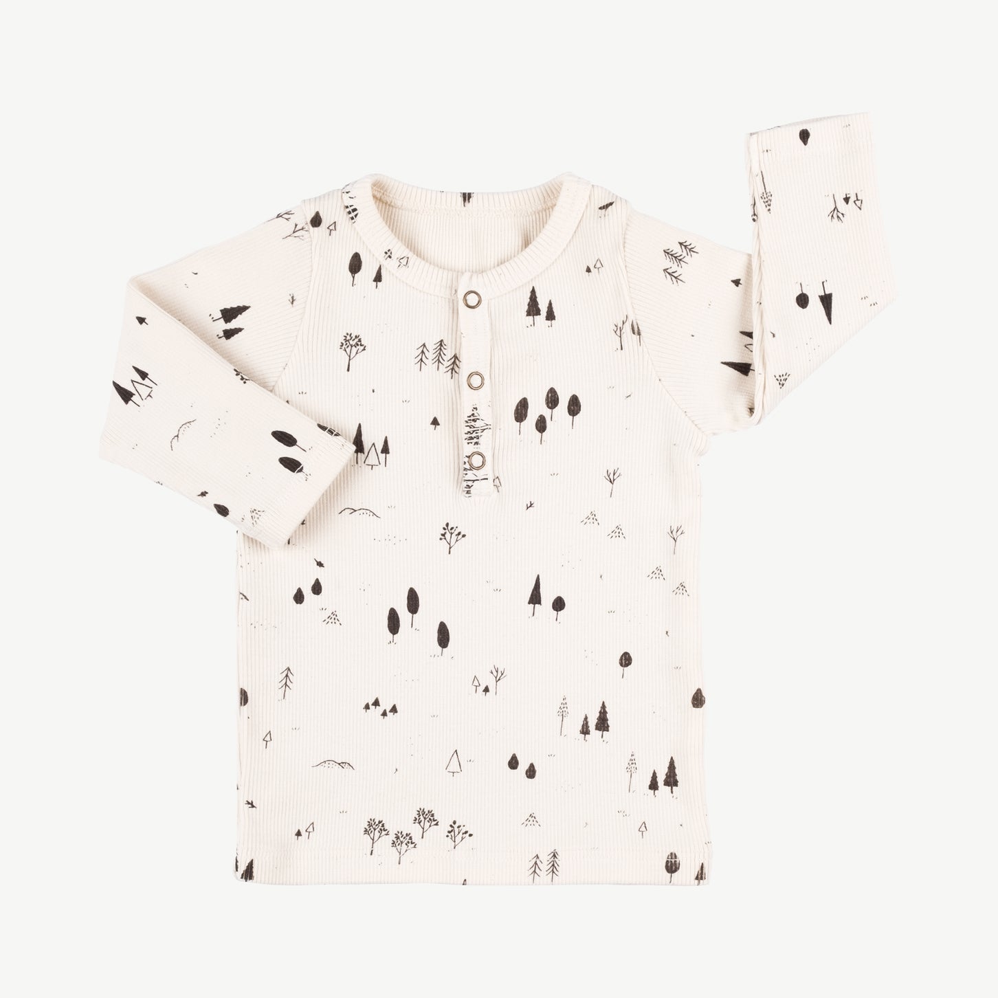 'the woods' ivory rib henley top