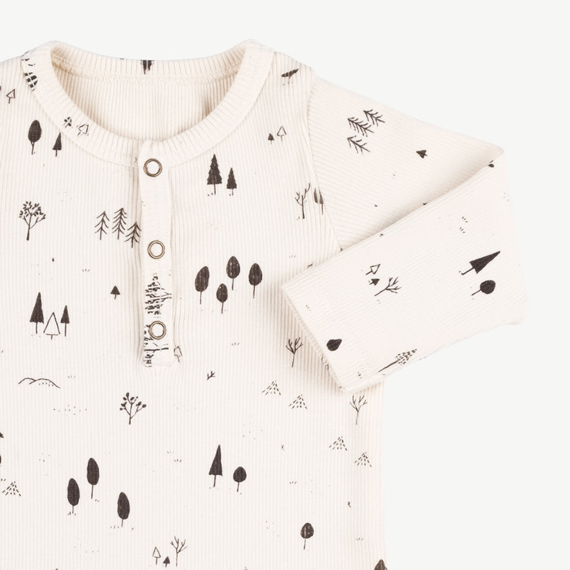 'the woods' ivory rib henley top