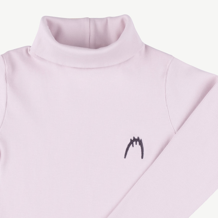 'tiny paw' orchid ice ribbed turtleneck top