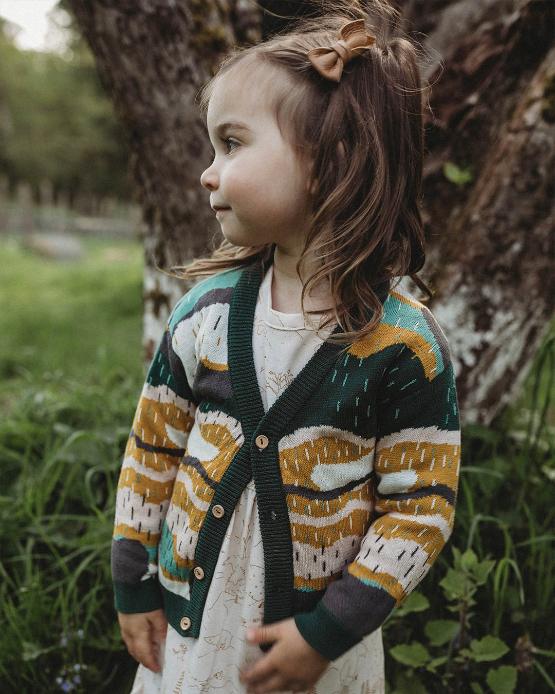 'redwoods' forest green knit cardigan