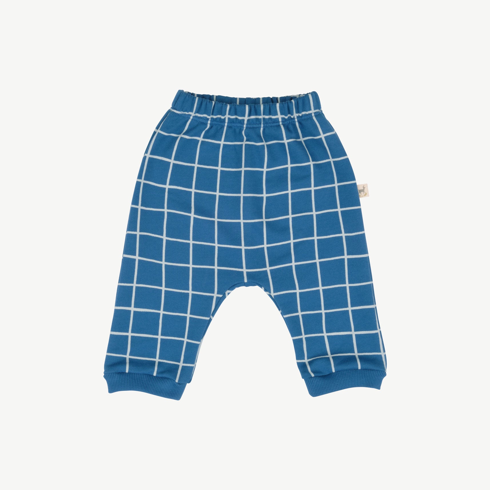 'mountain checks' dark blue joggers