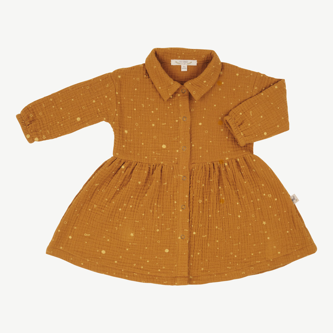 'close to the stars' sudan brown muslin dress
