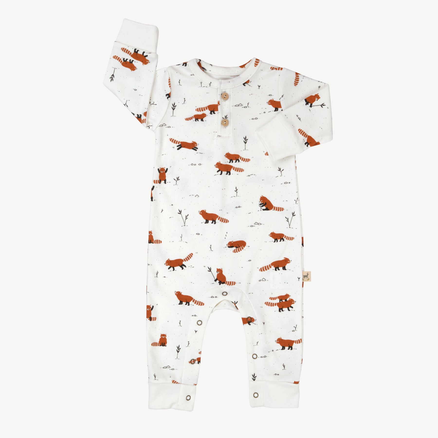 'joyfull panda' ecowhite buttons jumpsuit