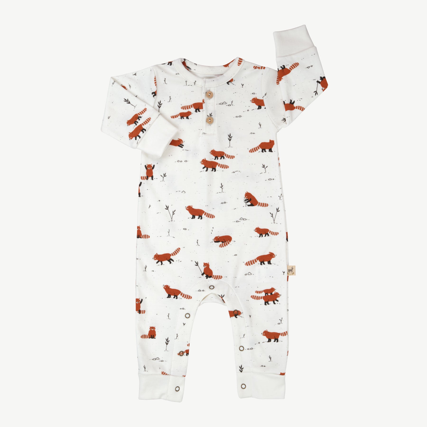 'joyfull panda' ecowhite buttons jumpsuit