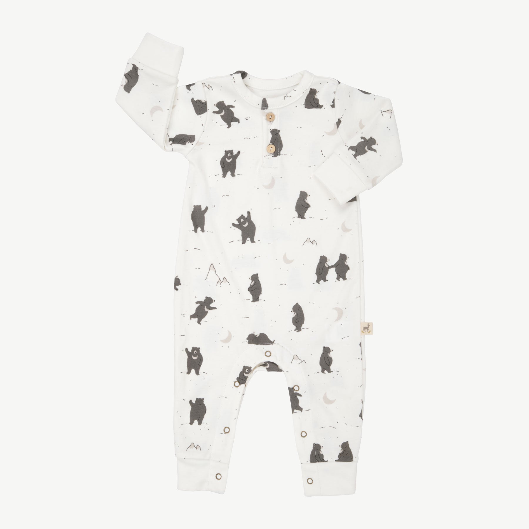 'magic moonbear' ecowhite buttons jumpsuit