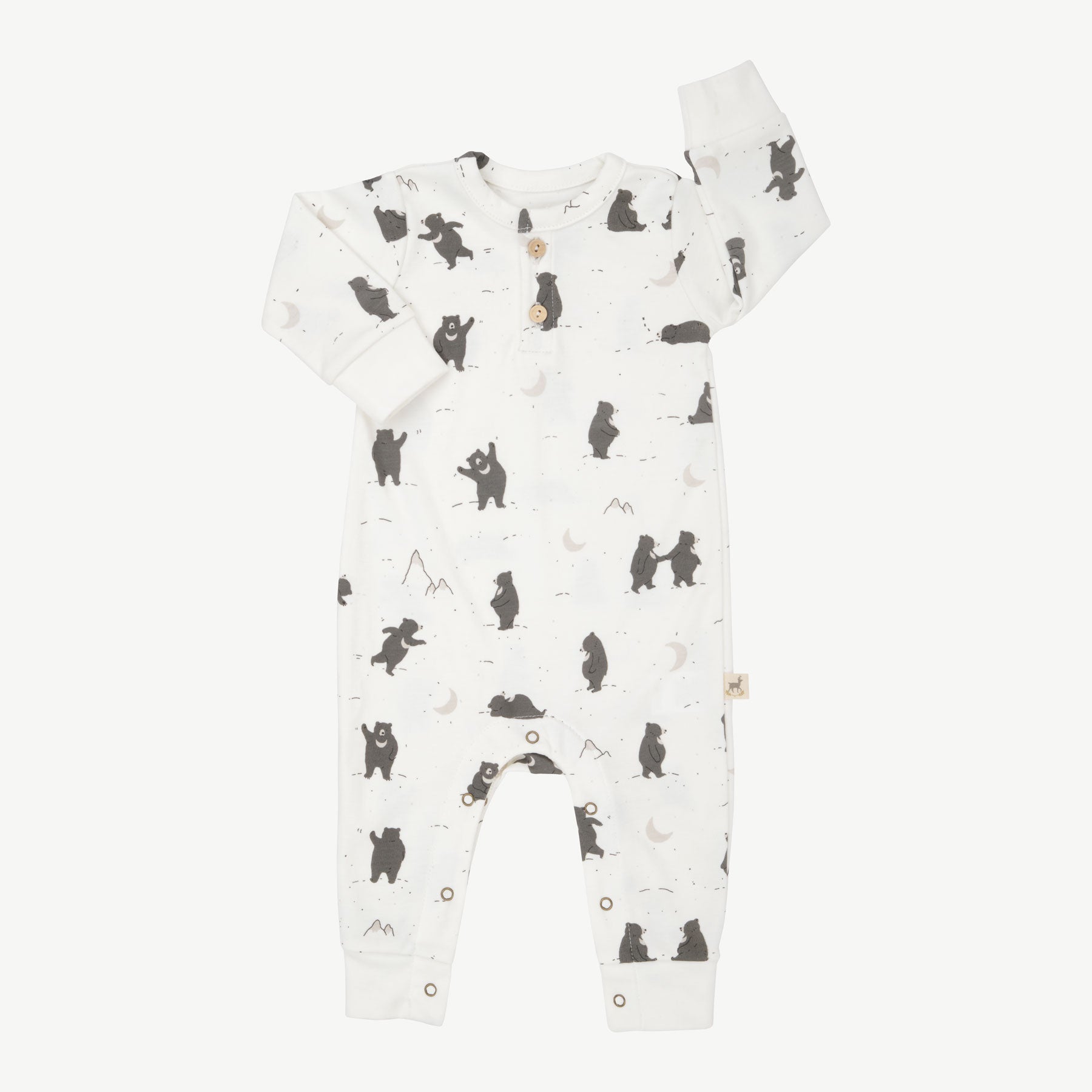 'magic moonbear' ecowhite buttons jumpsuit