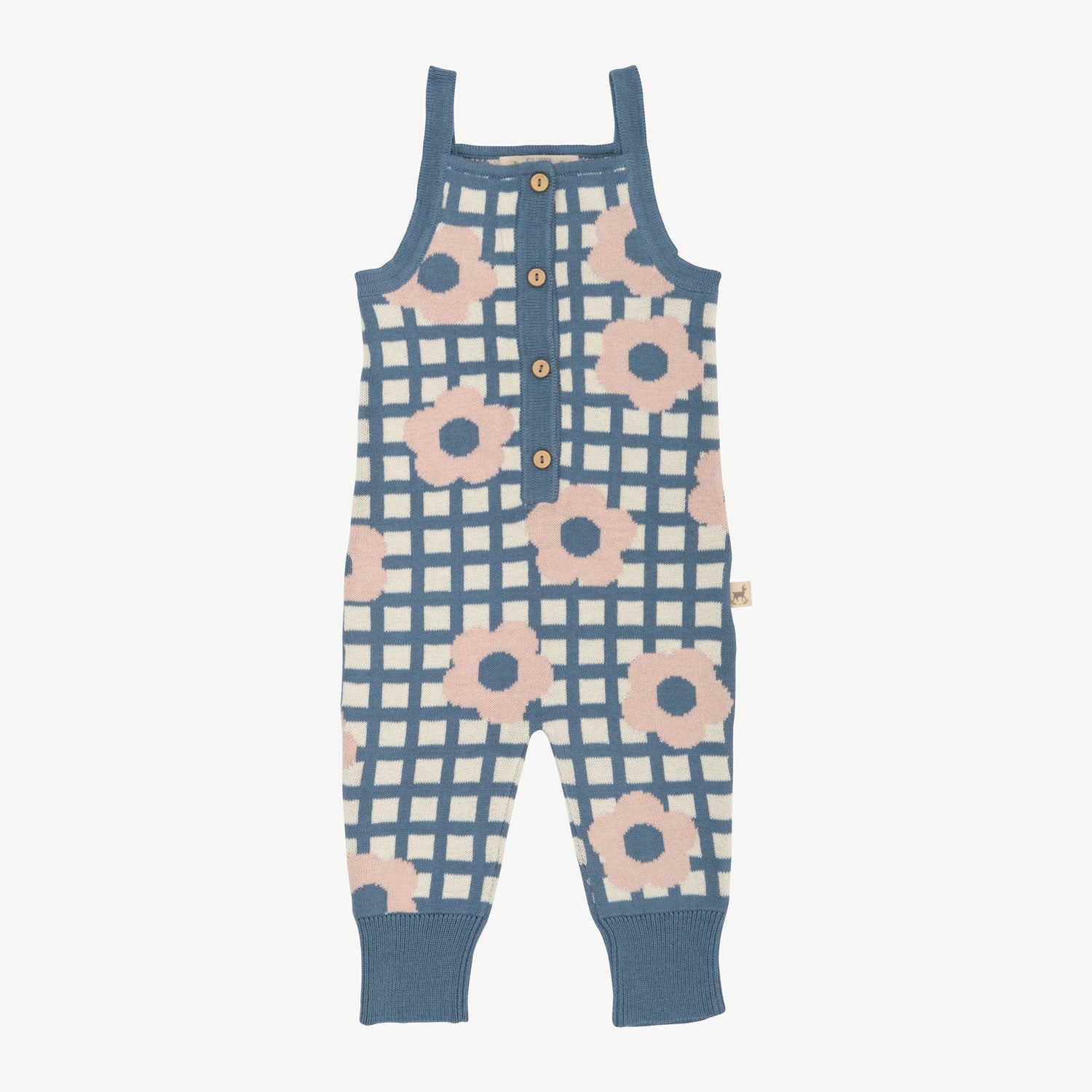 'winter flora' multi blue mirage knit jumpsuit