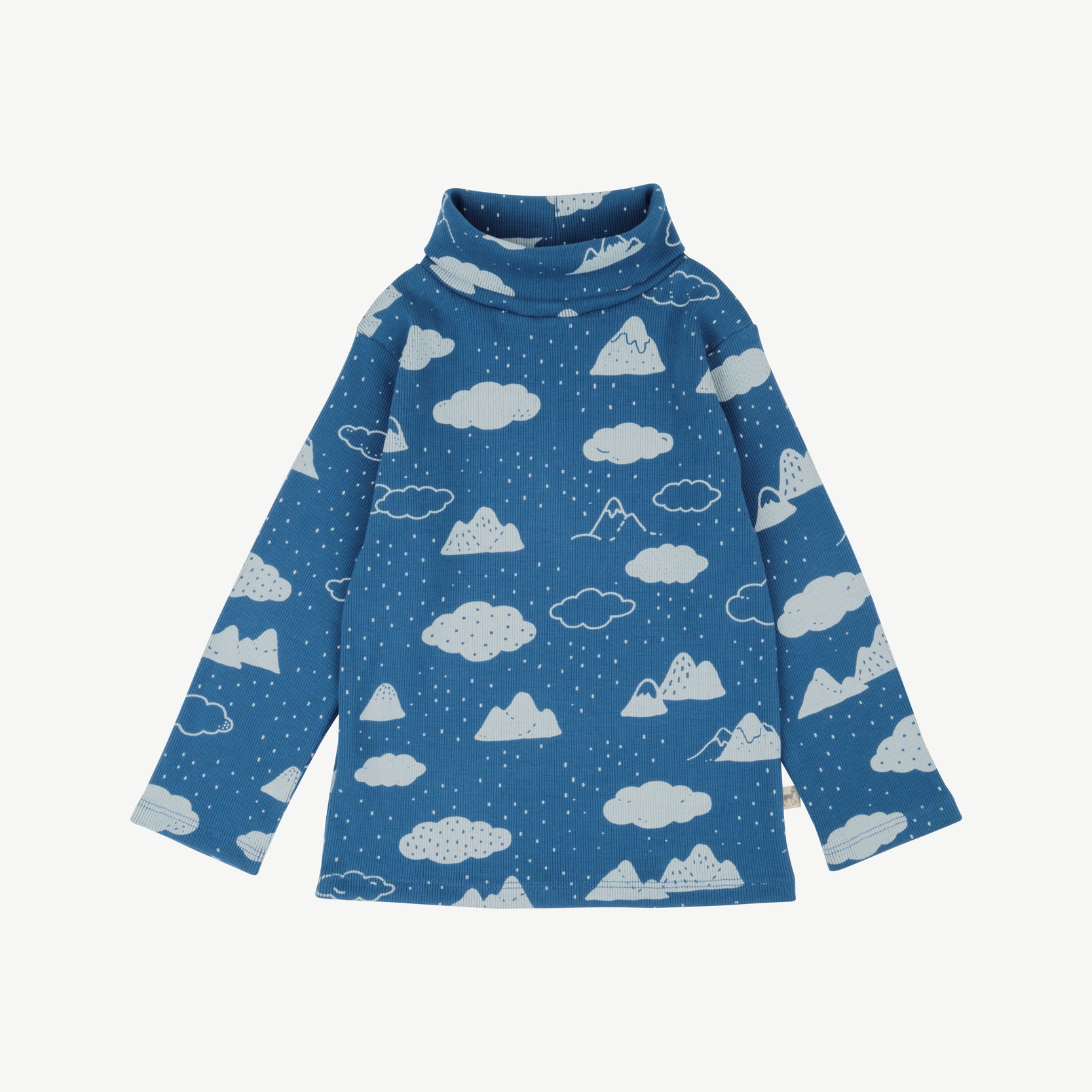 'amongst the clouds' dark blue turtleneck top