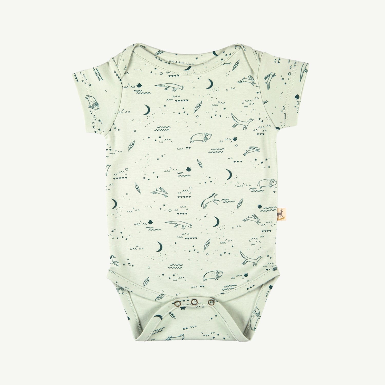 'nocturnal adventure' green lilly onesie s/s