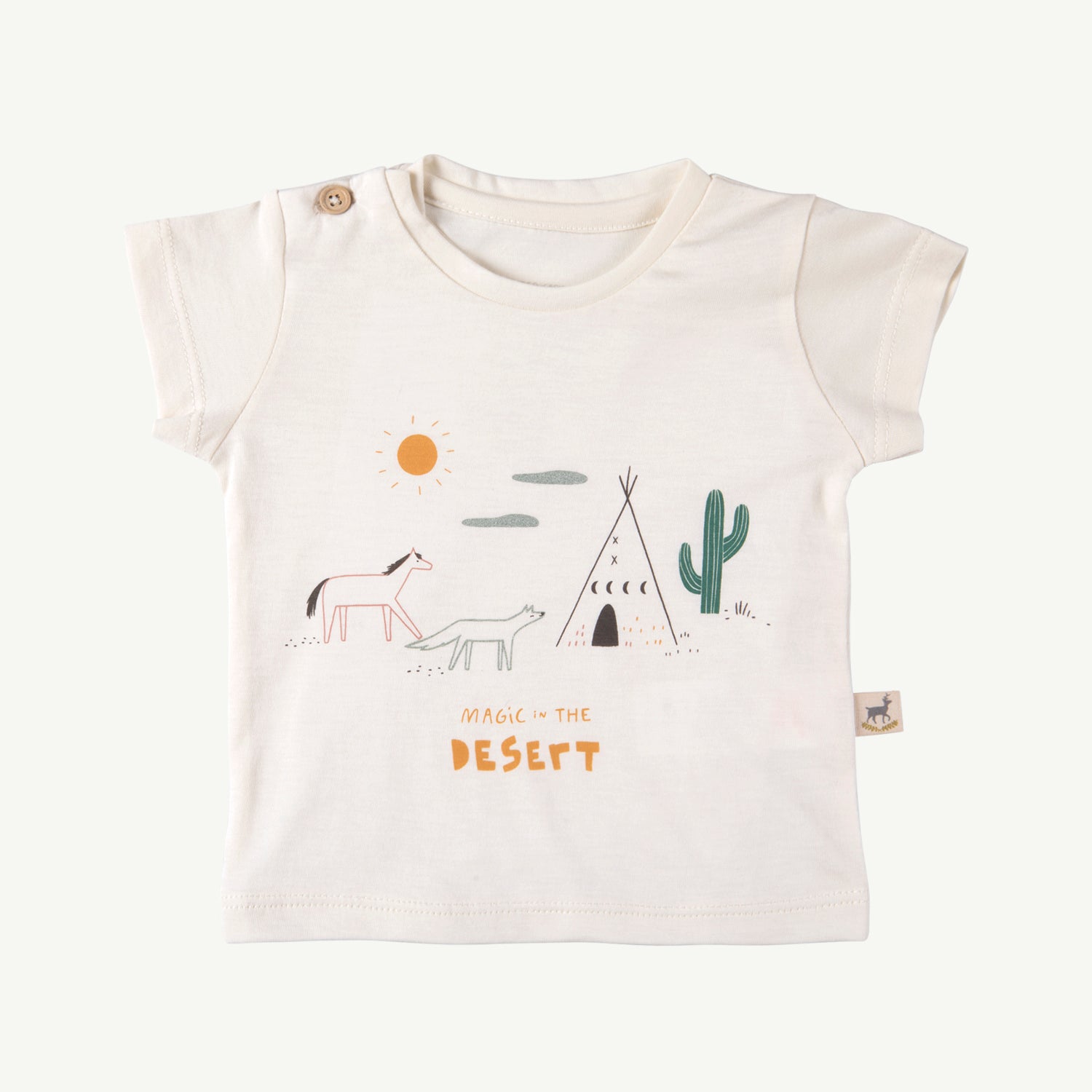 'magic in the desert' ivory round neck t-shirt