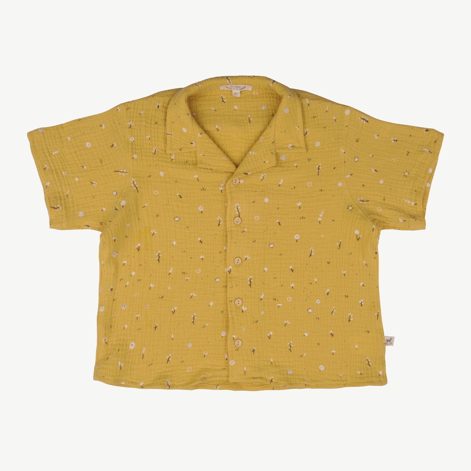 'dusty bloom' amber yellow muslin shirt