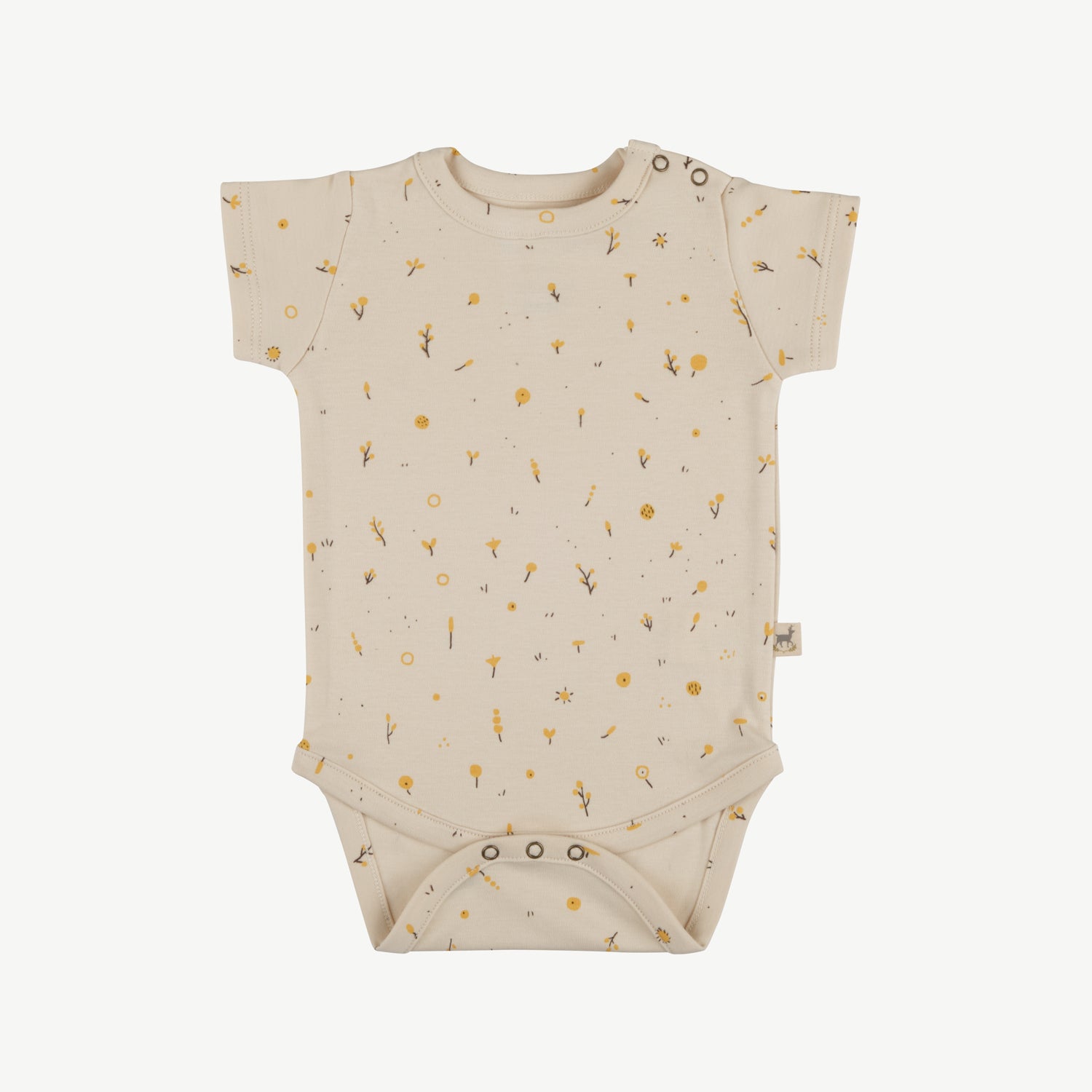 'dusty bloom' tapioca short sleeve onesie