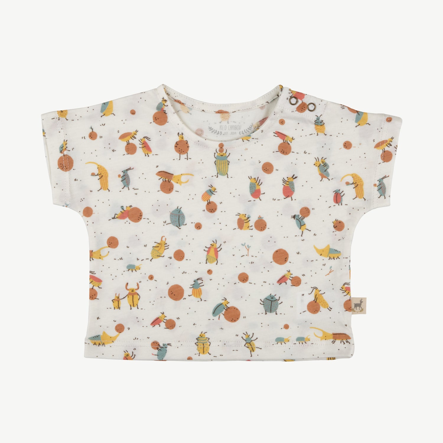 'juggling beetles' whisper white short sleeve t-shirt