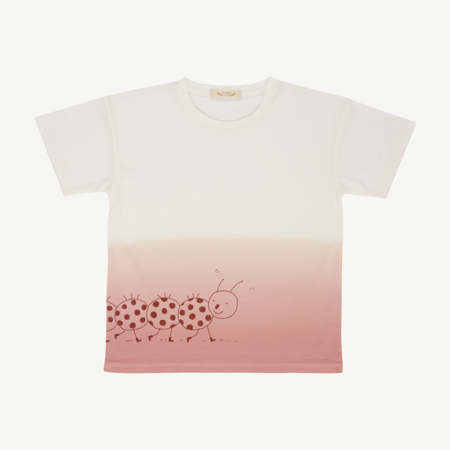 'caterpillar' dip dye ash rose short sleeve t-shirt