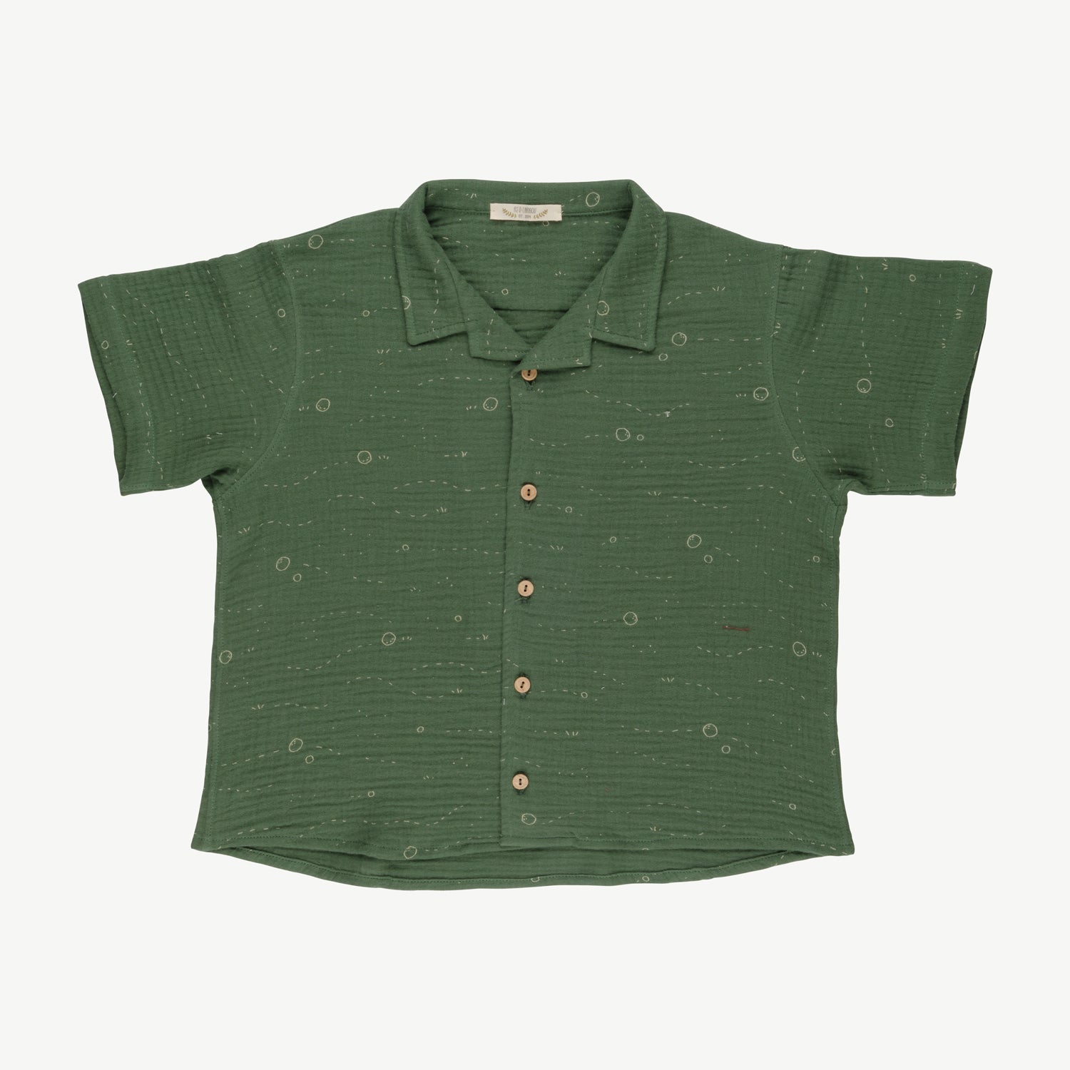 'beetle tracks' vineyard green muslin shirt