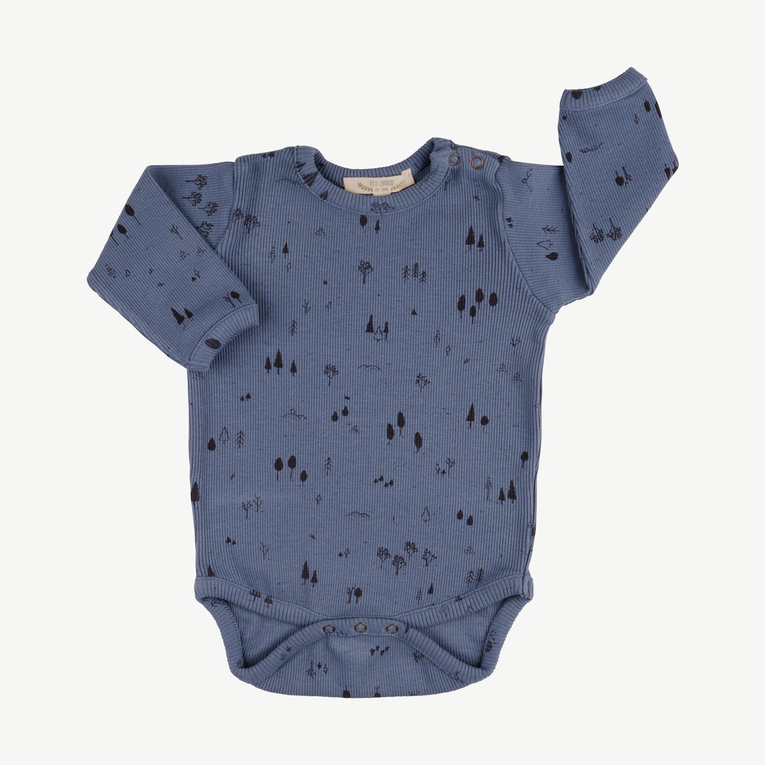 'the woods' blue mirage rib onesie